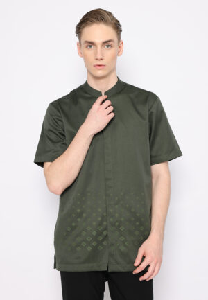 Jobb Laiq Baju Koko Pria Lengan Pendek Regular Fit Olive