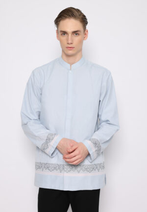 Jobb Issam Baju Koko Pria Lengan Panjang Regular Fit Abu-Abu