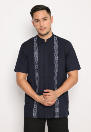 Jobb Haseeb Baju Koko Pria Lengan Pendek Regular Fit Navy