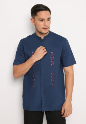 Jobb Rashid Baju Koko Pria Lengan Pendek Regular Fit Navy