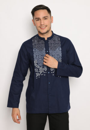Jobb Ziyad Koko Pria Lengan Panjang Regular Fit Navy