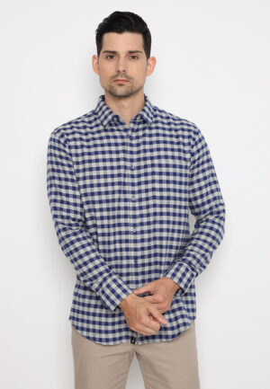 Jobb Domero Kemeja Pria Lengan Panjang Regular Fit Navy
