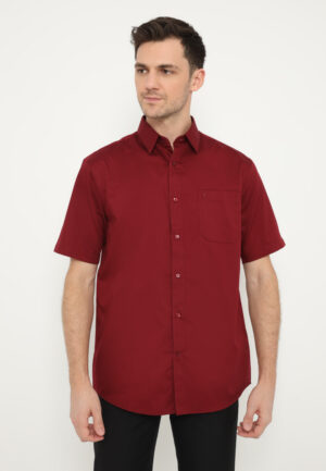 Jobb Geremy Kemeja Pria Lengan Pendek Regular Fit Maroon
