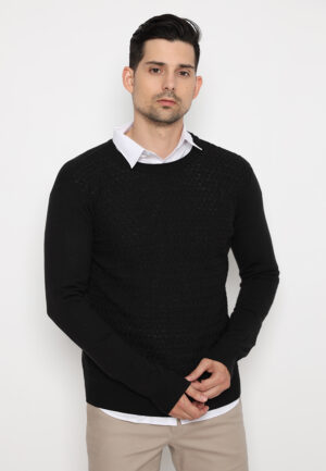 Jobb Garvin Outer Pria Lengan Panjang Slim Fit Hitam