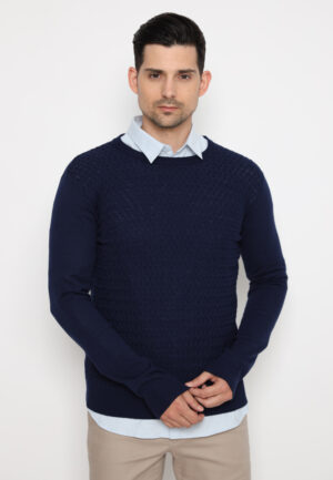 Jobb Garvin Outer Pria Lengan Panjang Slim Fit Navy