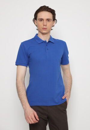Jobb Sanders Polo Shirt Pria Lengan Pendek Slim Fit Biru