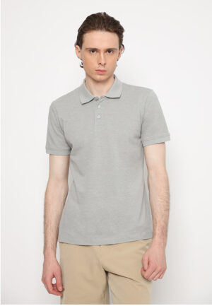 Jobb Sanders Polo Shirt Pria Lengan Pendek Slim Fit Light Grey