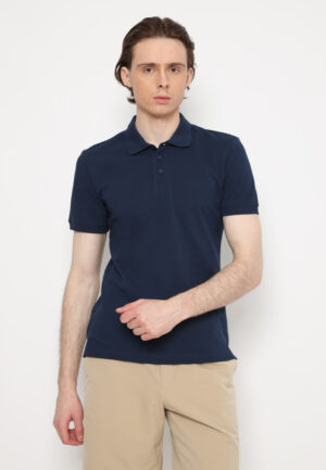 Jobb Sanders Polo Shirt Pria Lengan Pendek Slim Fit Navy