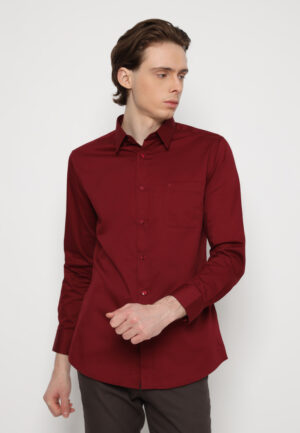 Jobb Geronimo Kemeja Pria Lengan Panjang Slim Fit Maroon