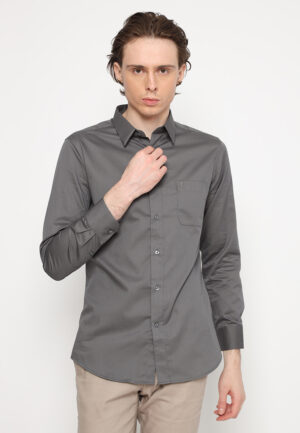 Jobb Geronimo Kemeja Pria Lengan Panjang Slim Fit Dark Grey
