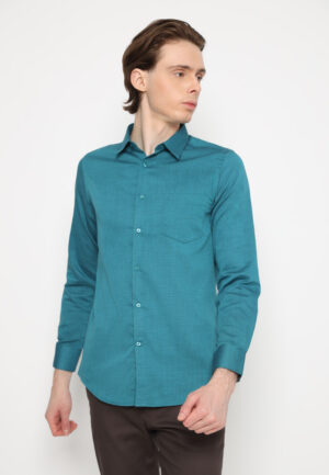 Jobb Newham Kemeja Pria Lengan Panjang Slim Fit Tosca