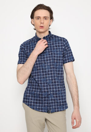 Jobb Flagman Kemeja Pria Lengan Pendek Slim Fit Navy