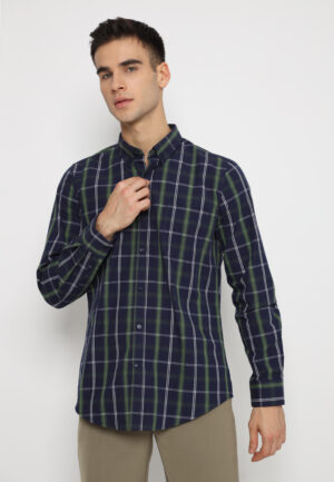 Jobb Logan Kemeja Pria Lengan Panjang Slim Fit Navy