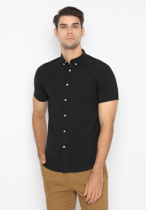 Jobb Minnesota Kemeja Pria Lengan Pendek Slim Fit Hitam 3