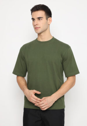 Jobb Adiron Kaos Polos Oversize Pria Olive