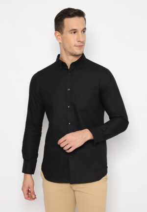 Jobb Bellagio Kemeja Pria Lengan Panjang Slim Fit Black 3