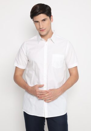Jobb Pitfield Kemeja Pria Lengan Pendek Slim Fit Putih
