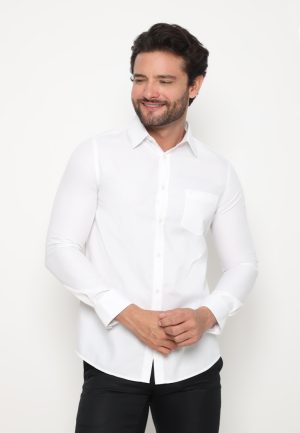 Jobb Lymbridge Kemeja Pria Lengan Panjang Slim Fit Putih