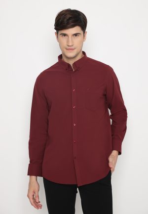 Jobb Steelcase Kemeja Pria Lengan Panjang Slim Fit Maroon