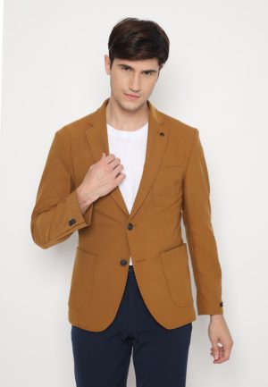 Jobb Rexford-T2 Blazer Pria Slim Fit Mustard