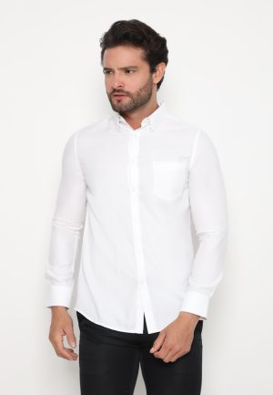 Jobb Rutherford Kemeja Pria Lengan Panjang Slim Fit Putih