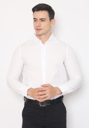 Jobb Perugia Kemeja Pria Lengan Panjang Slim Fit Putih