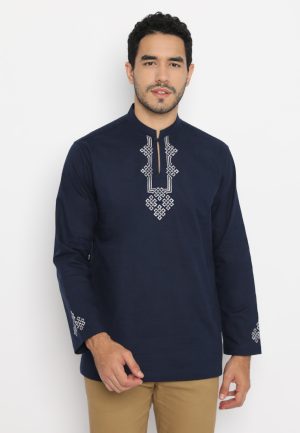 Jobb Bariq Baju Koko Pria Lengan Panjang Regular fit Navy