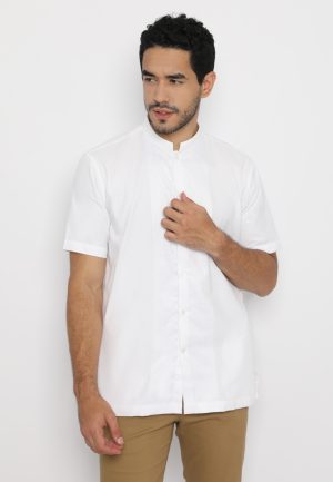 Jobb Attar Baju Koko Pria Lengan Pendek Regular Fit Putih