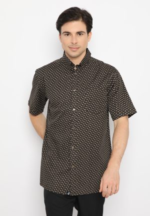Jobb Atlaso Kemeja Pria Lengan Pendek Regular Fit Hitam