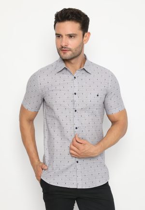 Jobb Andos Kemeja Pria Lengan Pendek Slim Fit Grey