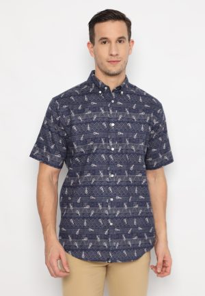 Jobb Lambo Kemeja Pria Lengan Pendek Regular Fit Navy