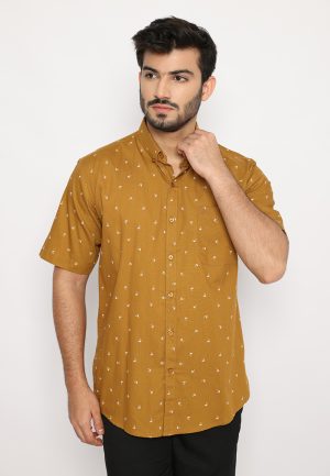 Jobb Gerron Kemeja Pria Lengan Pendek Regular Fit Mustard