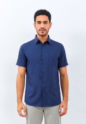 Jobb Flavian Kemeja Pria Lengan Pendek Navy