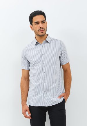 Jobb Laviere Kemeja Pria Lengan Pendek Slim Fit Light Grey
