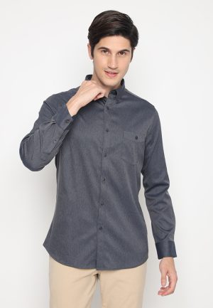 Jobb Electra Kemeja Pria Lengan Panjang Slim Fit Abu-Abu