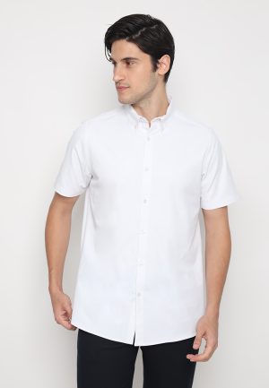 Jobb Egan Kemeja Pria Lengan Pendek Slim Fit Putih