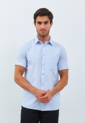 Jobb Laviere Kemeja Pria Lengan Pendek Slim Fit Light Blue