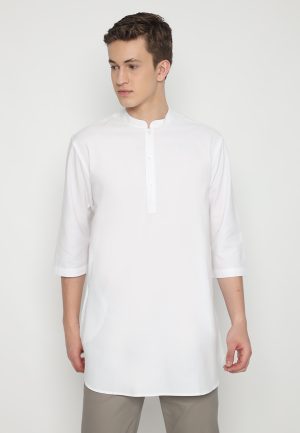 JOBB Hasbi Baju Koko Pria Lengan Pendek Regular Fit Putih