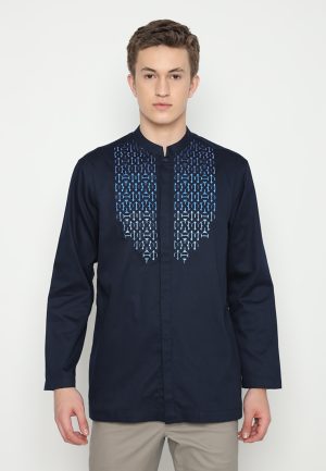 JOBB Ahmed Baju Koko Pria Lengan Panjang Regular Fit Navy