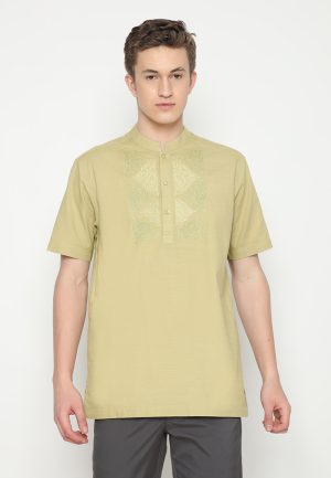 JOBB Ashraf Baju Koko Pria Lengan Pendek Regular Fit Light Olive