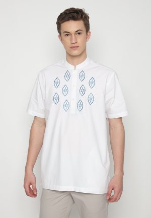 JOBB Aqeel Baju Koko Pria Lengan Pendek Regular Fit Putih