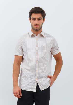 Jobb Laviere Kemeja Pria Lengan Pendek Slim Fit Light Khaki