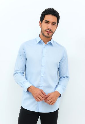 Jobb Calvington Kemeja Pria Lengan Panjang Slim Fit Light Blue