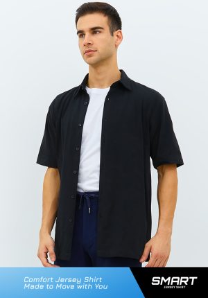 Jobb Swinton Kemeja Pria Lengan Pendek Regular Fit Hitam