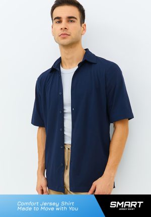 Jobb Swinton Kemeja Pria Lengan Pendek Regular Fit Navy