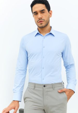 Jobb Beverly Kemeja Pria Lengan Panjang Slim Fit Light Blue