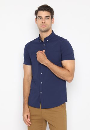Jobb Minnesota Kemeja Pria Lengan Pendek Slim Fit Navy 3
