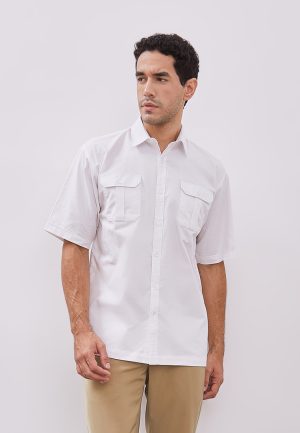Jobb Alderton Kemeja Pria Lengan Pendek Regular Fit Putih