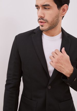 Jobb Aviland-T2 Blazer Pria Slim Fit Dark Hitam