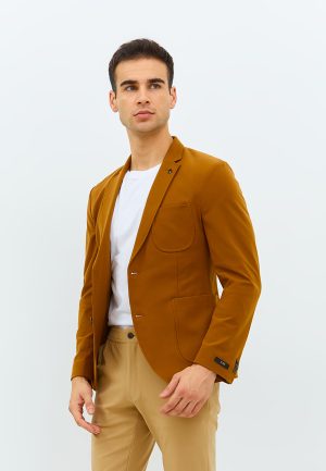 Jobb Edmond-T2 Blazer Pria Slim Fit Mustard